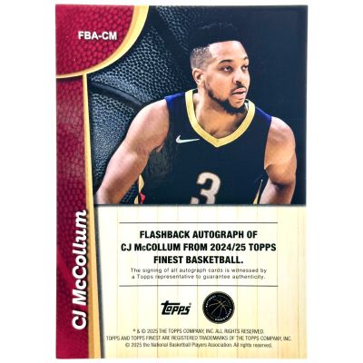 CJ McCollum 2024-25 Topps Finest Flashback - AUTO Blue Geometric 88/99 #FBA-CM New Orleans
