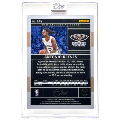Antonio Reeves 2024-25 Panini One and One - Rookie RC 38/75 #142 New Orleans Pelicans