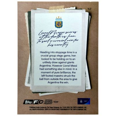 Lionel Messi 2025 Topps Argentina Focus 67/99 #42 Argentina
