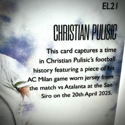 Christian Pulisic 2025 Futera Fan Selection - Electric 1/3 Match Worn Patch #EL21 AC Milan