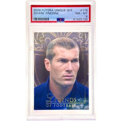 Zinedine Zidane 2008 Futera Unique World Football #178 PSA 8
