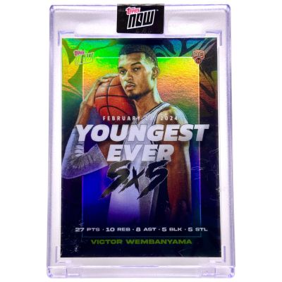 Victor Wembanyama 2023-24 Topps Now - Youngest Ever 5x5 Rookie RC #VW-2 San Antonio Spurs