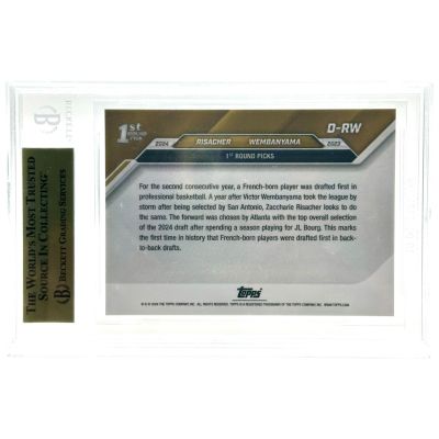 Victor Wembanyama / Zaccharie Risacher 2024-25 Topps Now - Rookie 1st round pick #DRW BGS 9.5