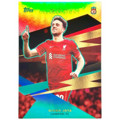 Diogo Jota 2021-22 Topps Liverpool Chrome - Signature Celebrations TEAL 49/150 #41 