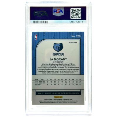 Ja Morant 2019-20 Panini Hoops Premium Rookie #259 Pulsar Memphis Grizzlies PSA 9