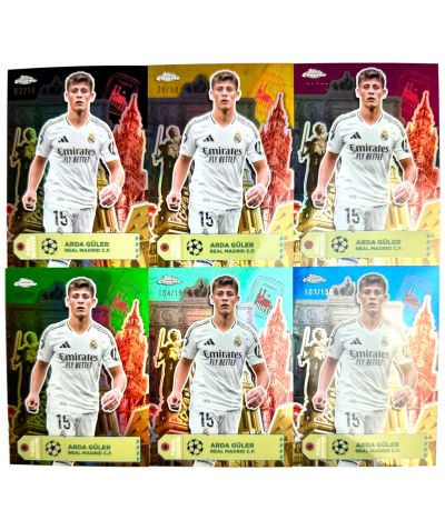 Lot Carduri Arda Guler 2024-25 Topps Chrome UCC - Final Destination Munich Real Madrid inclusiv un cards 2/10