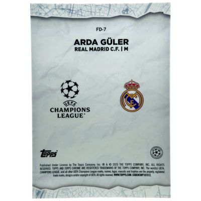 Lot Carduri Arda Guler 2024-25 Topps Chrome UCC - Final Destination Munich Real Madrid inclusiv un cards 2/10
