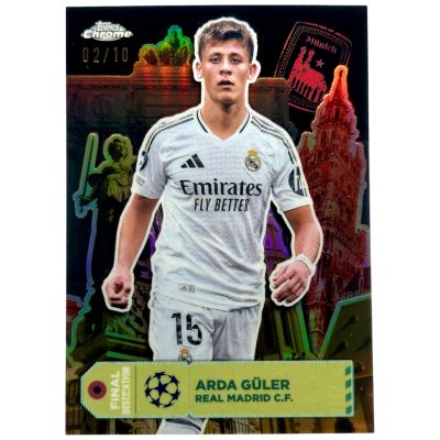 Lot Carduri Arda Guler 2024-25 Topps Chrome UCC - Final Destination Munich Real Madrid inclusiv un cards 2/10