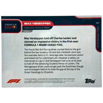 Max Verstappen 2022 Topps Now Formula 1 - Miami Victory #017