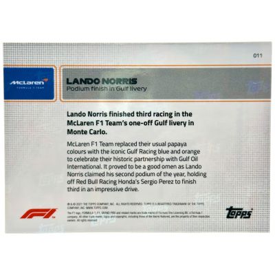 Lando Norris 2023 Topps Now F1 #11 Podium Finish McLaren
