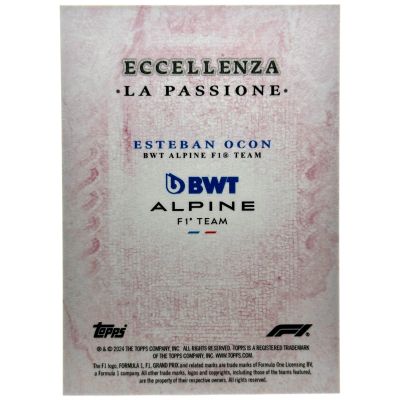 Esteban Ocon 2024 Topps Eccellenza Formula 1 - La Passione PINK 07/75 Alpine