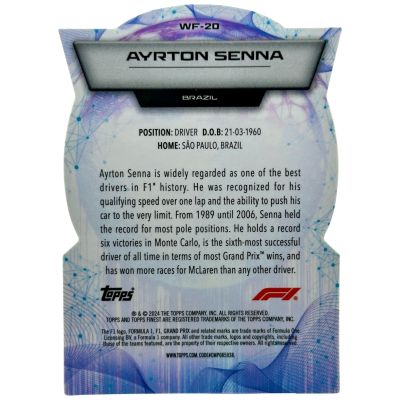 Ayrton Senna 2024 Topps Finest Formula 1 - World's Finest Die-Cut 04/74 #WF-20 Mclaren