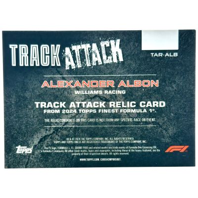 Alexander Albon 2024 Topps Finest Formula 1 - Track Attack Relic Blue 75/75 #TAR-ALB Williams