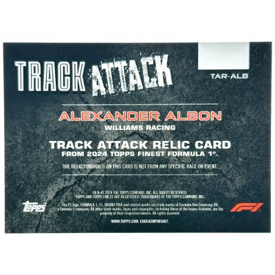 Alexander Albon 2024 Topps Finest Formula 1 - Track Attack Relic Blue 43/75 #TAR-ALB Williams