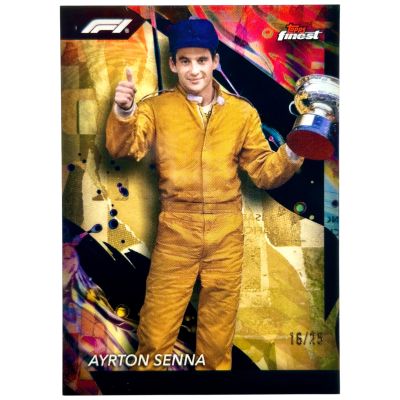 Ayrton Senna 2024 Topps Finest Formula 1 - Uncommon GOLD Refractor 16/25 #192 McLaren