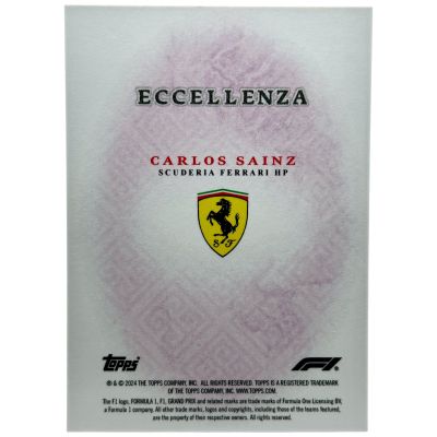 Carlos Sainz 2024 Topps Formula 1 Eccellenza - PURPLE 19/25 Ferrari