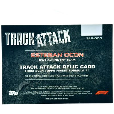Esteban Ocon 2024 Topps Finest Formula 1 - Track Attack Relic Blue Refractor 69/75 #TAR-OCO Alpine