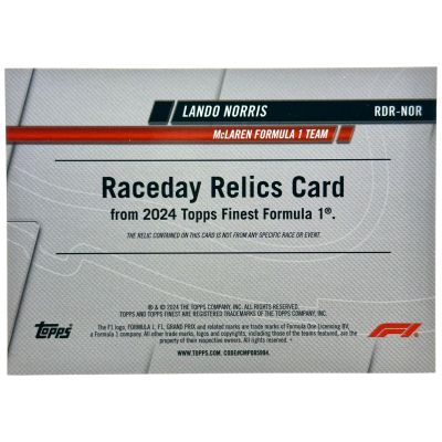Lando Norris 2025 Topps Finest F1 Relic #RDR-NOR 17/50 McLaren