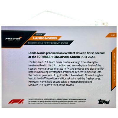 Lando Norris 2023 Topps Now F1 #47 McLaren