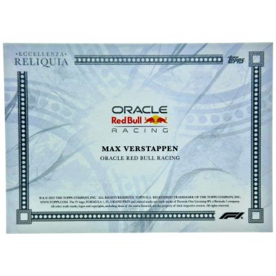 Max Verstappen 2023 Topps Eccellenza - Reliquia Driver Worn Patch 32/75 Red Bull Racing
