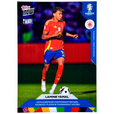 Lamine Yamal 2024 Topps Now UEFA Euro - National Debut Rookie RC #002 Spania