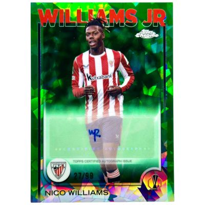 Nico Williams 2024-25 Topps Chrome UCC Sapphire - AUTO 27/99 #CA-NW Athletic Bilbao