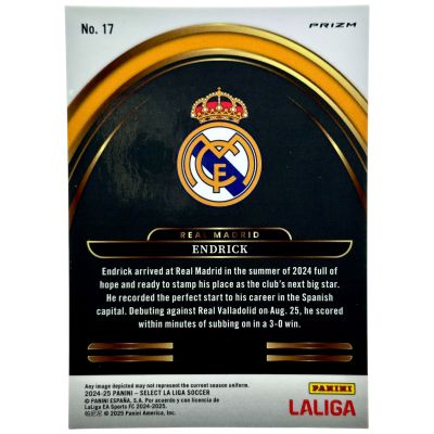 Endrick 2024-25 Panini Select La liga - Future PRIZM #17 Real Madrid