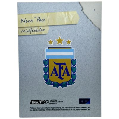 Nico Paz 2025 Topps Focus Argentina - GOLD 13/50 