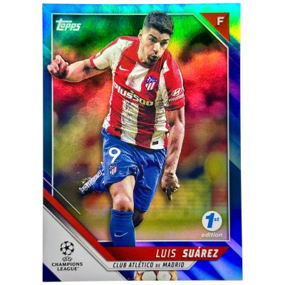 Luis Suarez 2021 Topps UCL 1st Edition - Blue Inferno Foil 28/30 #9 Atletico Madrid