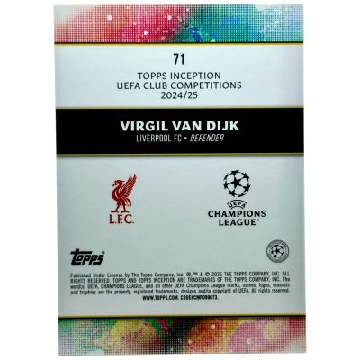 Virgil Van Dijk 2024-25 Topps Inception UCC Star Quality 161/199 #71 Liverpool FC