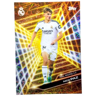 Nico Paz 2024-25 Topps Real Madrid Fan Set Golden Refractor #GF-1 Real Madrid