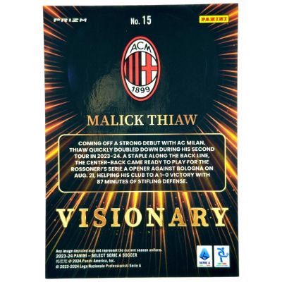 Malick Thiaw 2023-24 Panini Select Serie A - Visionary Case Hit #15 AC MILAN