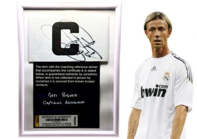 Guti Banderola de capitan cu autograf (semnata personal) + certificat de autenticitate + rama