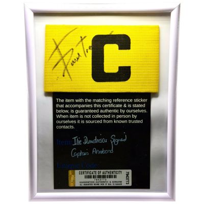 Ilie Dumitrescu - Banderola de capitan cu autograf (semnata personal) + certificat de autenticitate + rama