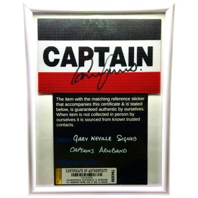 Garry Neville Banderola de capitan cu autograf (semnata personal) + certificat de autenticitate + rama