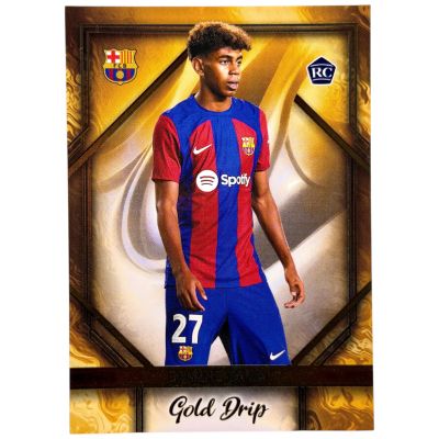 Lamine Yamal 2023-24 Topps FC Barcelona Team Set - Gold Drip Rookie #GD-5 FC Barcelona