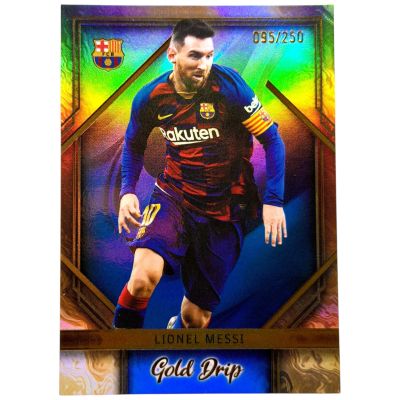 Lionel Messi 2023-24 Topps FC Barcelona Team Set - Gold Drip 095/250 #GD-4 FC Barcelona