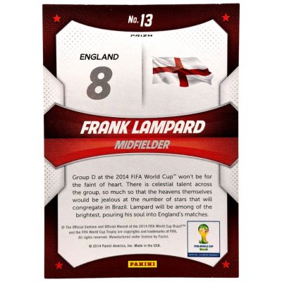Frank Lampard 2014 Panini Prizm FIFA World Cup Stars Blue And Red #13
