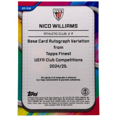 Nico Williams 2024-25 Topps Finest UCC - AUTO 49/150 #BR-NW Athletic