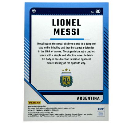 Lionel Messi 2024-25 Panini Donruss FIFA Soccer -  Base #80 Argentina