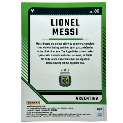 Lionel Messi 2024-25 Panini Donruss FIFA Soccer - Optic Silver #80 Argentina
