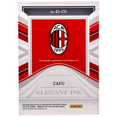 Cafu 2023-24 Panini Immaculate Collection Soccer AUTO #EI-CU 20/99 AC Milan