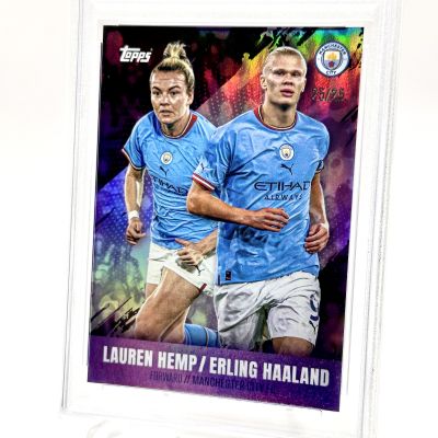 Lauren Hemp / Erling Haaland 2022-23 Topps Manchester City Team Set PURPLE 25/25 PSA 9 Manchester City