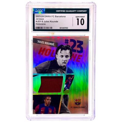 Jules Kounde 2023-24 Daka FC Barcelona Game Used Jersey #JSY-6 3/65 Barcelona CGC 10