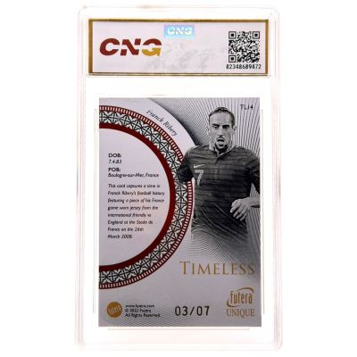 Frank Ribery 2022 Futera Unique Timeless Memorabilia Red #TL14 03/07 CNG 9.5