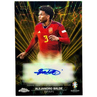 Alejandro Balde 2024 Topps Chrome Euro 2024 Black Lazer AUTO #LA-AB 22/50