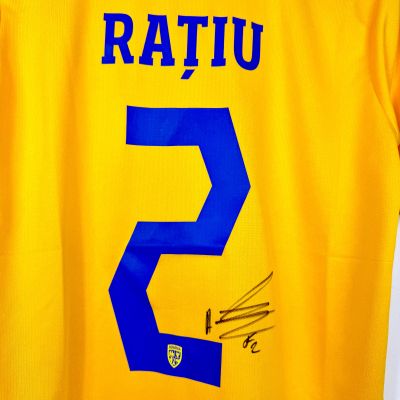 Andrei Ratiu - Tricou Original Romania nr 2 cu autograf (semnat personal)+ Certificat de autenticitate +Dovada Foto