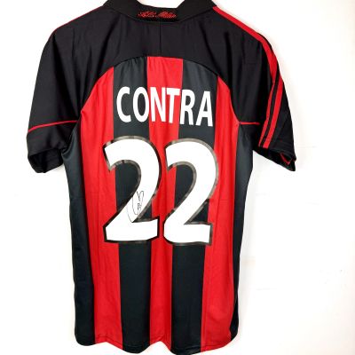 Cosmin Contra Tricou AC Milan Nr 22 cu autograf (semnat personal)+ Certificat de autenticitate+dovada foto