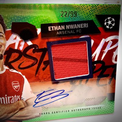 Ethan Nwaneri 2025-26 Topps UCC Flagship - Auto Patch 22/99 #TSAR-N Arsenal