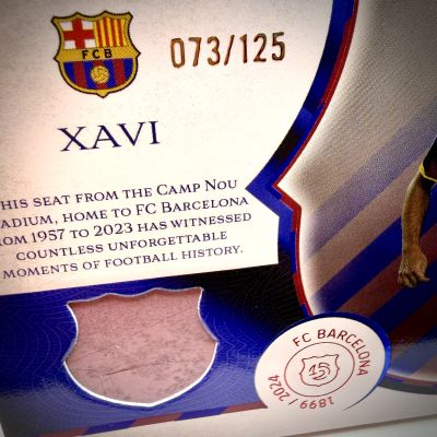Xavi 2025-26 Topps FC Barcelona 125 Anniversary - Camp Nou Seat Relic 73/125 #CS-XV